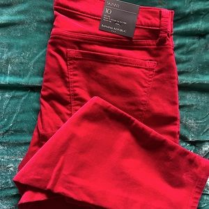 NWT Banana Republic size 10 skinny ankle jeans Red